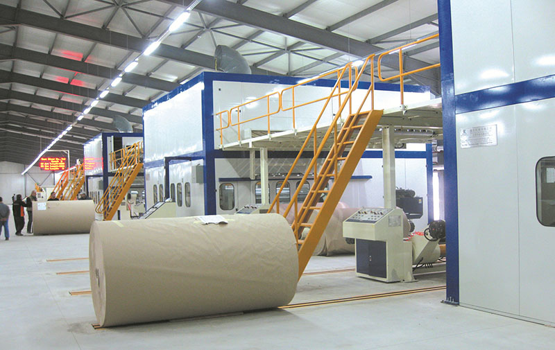 出口欧洲CE标准全自动五层瓦楞纸板生产线样版